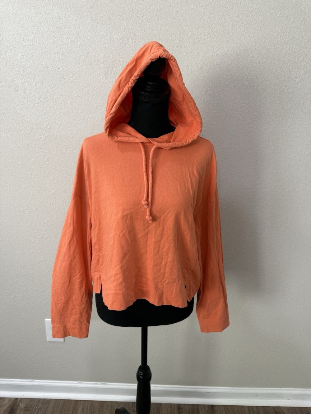 everlane SIZE S SMALL retro jersey orange hoodie pullover sweatshirt